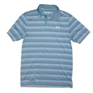 Blue striped under armour polo shirt